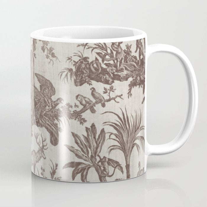 Antique 19th Century Exotic Animals French Tapestry Coffee Mug Gallery Image 1