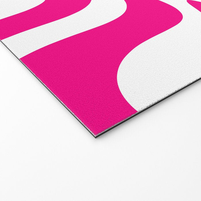 Retro Liquid Swirl Abstract Pattern in Y2K Hot Pink and White Welcome Mat Gallery Image 2