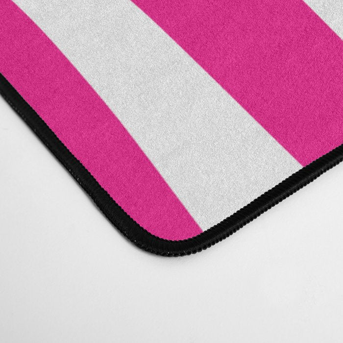 Retro Liquid Swirl Abstract Pattern in Y2K Hot Pink and White Desk Mat Gallery Image 4