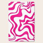 Retro Liquid Swirl Abstract Pattern in Y2K Hot Pink and White Cutting Board Gallery Image 1