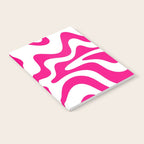 Retro Liquid Swirl Abstract Pattern in Y2K Hot Pink and White Notebook Gallery Image 2