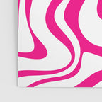 Retro Liquid Swirl Abstract Pattern in Y2K Hot Pink and White Poster Gallery Image 3
