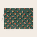 Pizza Party Pattern - Floating Pizza Slices on Teal Laptop Sleeve Gallery Image 1