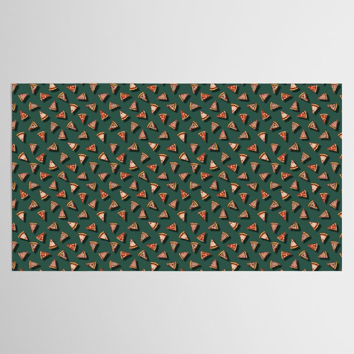 Pizza Party Pattern - Floating Pizza Slices on Teal Tablecloth Gallery Image 2