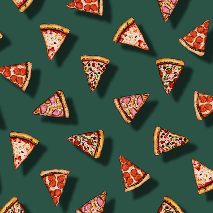 Pizza Party Pattern - Floating Pizza Slices on Teal Coffee Mug Gallery Image 2