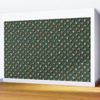 Pizza Party Pattern - Floating Pizza Slices on Teal Wall Mural Gallery Image 2