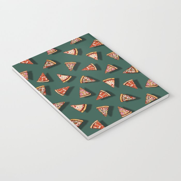 Pizza Party Pattern - Floating Pizza Slices on Teal Notebook Gallery Image 3