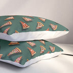 Pizza Party Pattern - Floating Pizza Slices on Teal Pillow Sham Gallery Image 3