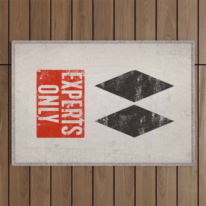 Experts Only Ski Double Black Diamond Outdoor Rug Gallery Image 1