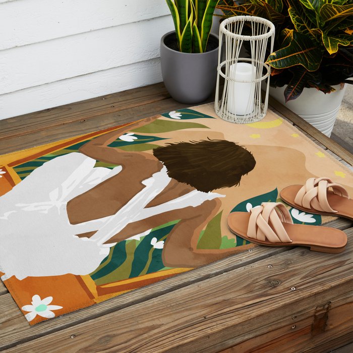 The wild world and a rebel heart Outdoor Rug Gallery Image 2