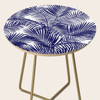 Modern blue white tropical palm trees pattern Side Table Gallery Image 2