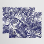 Modern blue white tropical palm trees pattern Placemat Gallery Image 1