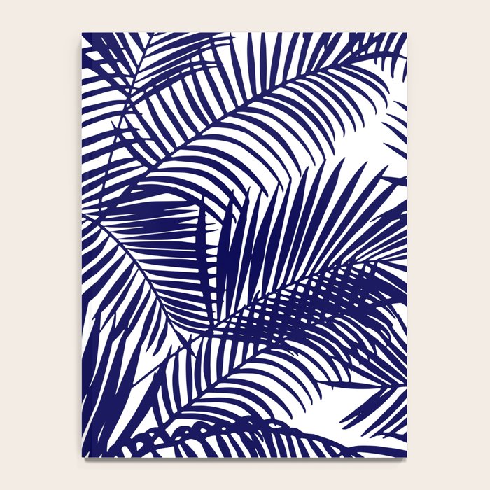 Modern blue white tropical palm trees pattern Notebook Gallery Image 4