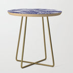 Modern blue white tropical palm trees pattern Side Table Gallery Image 1