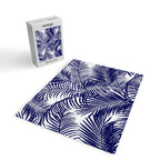 Modern blue white tropical palm trees pattern Jigsaw Puzzle Gallery Image 2