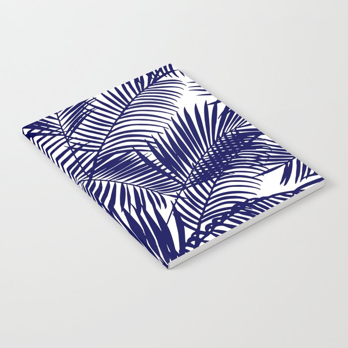 Modern blue white tropical palm trees pattern Notebook Gallery Image 2