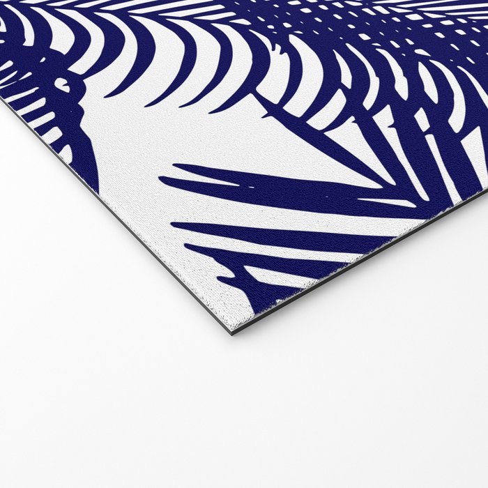 Modern blue white tropical palm trees pattern Welcome Mat Gallery Image 2