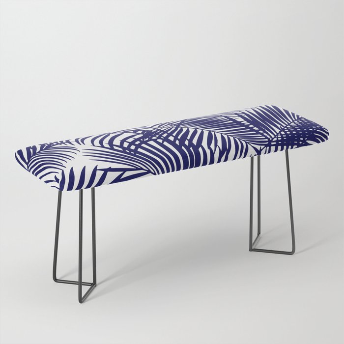 Modern blue white tropical palm trees pattern Bench Gallery Image 1
