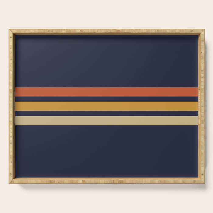 Vintage Retro Stripes Serving Tray Gallery Image 1