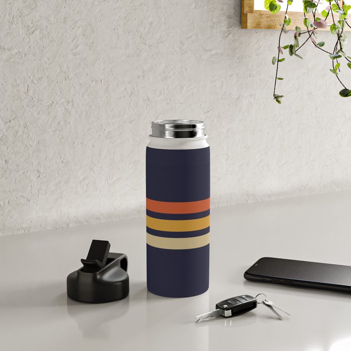 Vintage Retro Stripes Water Bottle Gallery Image 5
