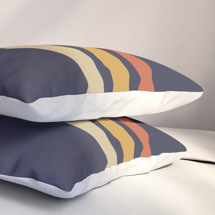 Vintage Retro Stripes Pillow Sham Gallery Image 3