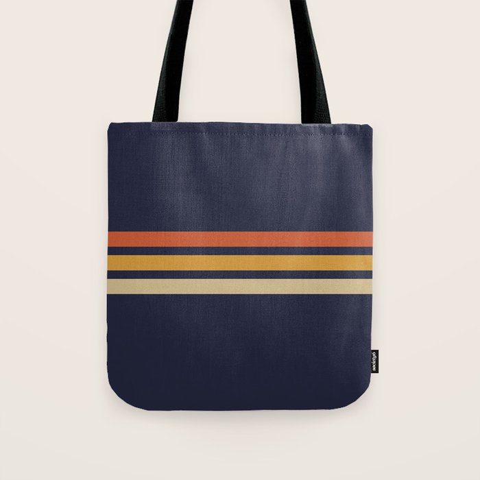 Vintage Retro Stripes Tote Bag Gallery Image 1