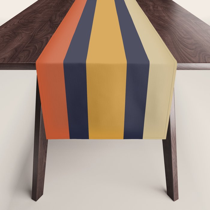 Vintage Retro Stripes Table Runner Gallery Image 1