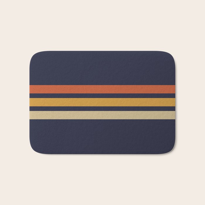Vintage Retro Stripes Bath Mat Gallery Image 1