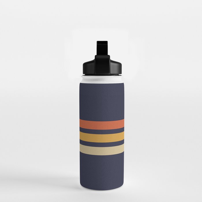 Vintage Retro Stripes Water Bottle Gallery Image 2