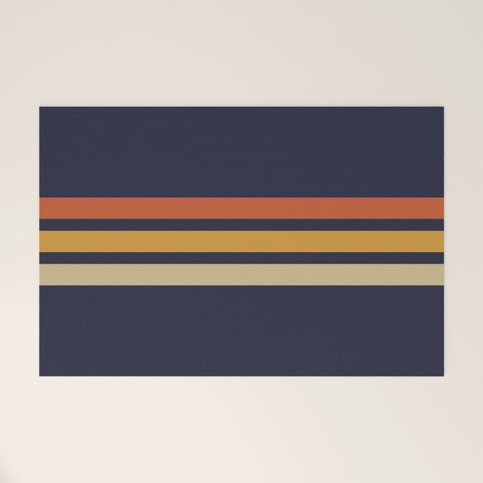 Vintage Retro Stripes Welcome Mat Gallery Image 1