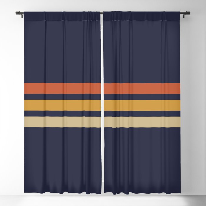 Vintage Retro Stripes Window Curtain Gallery Image 5