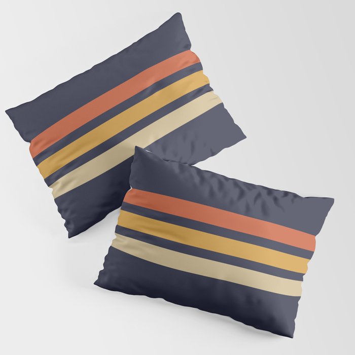 Vintage Retro Stripes Pillow Sham Gallery Image 3