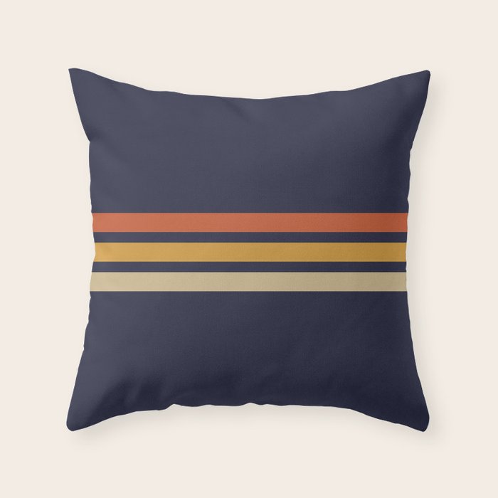 Vintage Retro Stripes Throw Pillow Gallery Image 6