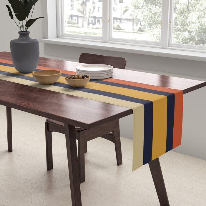 Vintage Retro Stripes Table Runner Gallery Image 2