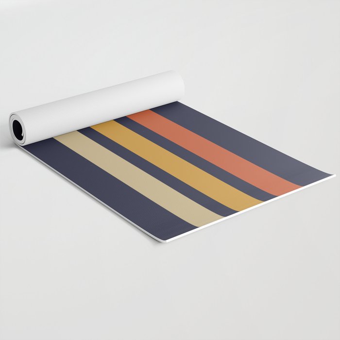 Vintage Retro Stripes Yoga Mat Gallery Image 2