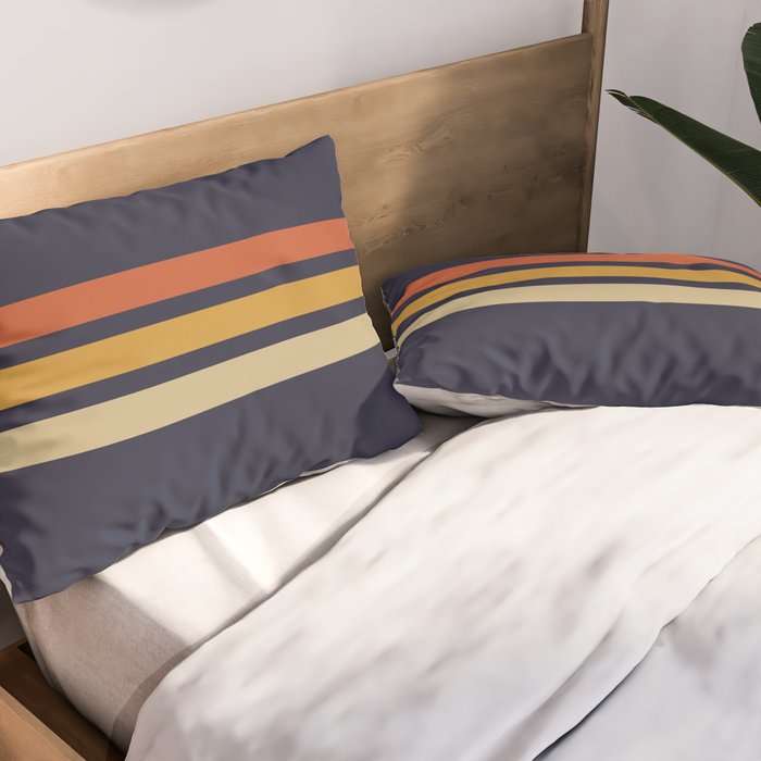 Vintage Retro Stripes Pillow Sham Gallery Image 2
