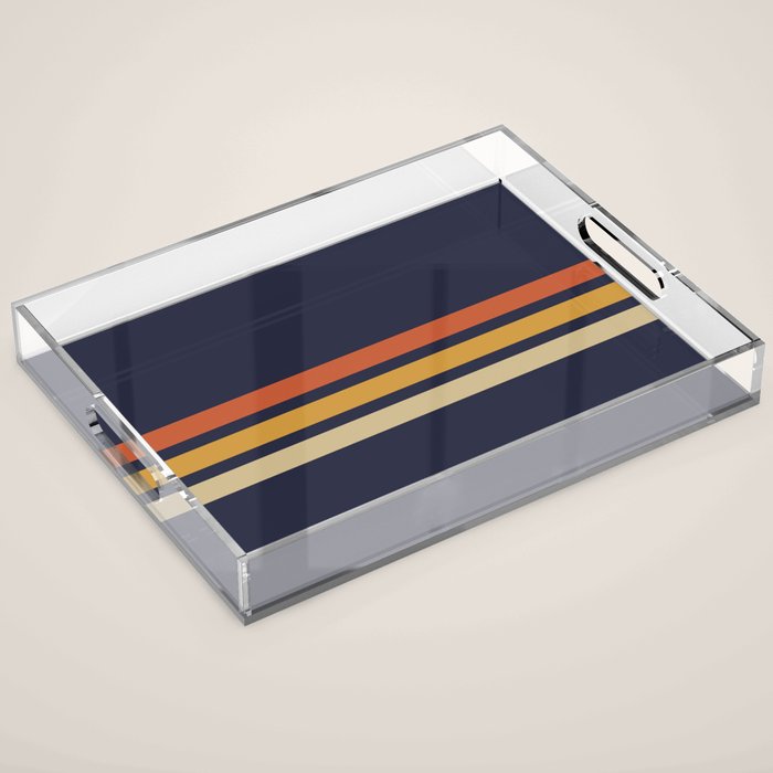 Vintage Retro Stripes Acrylic Tray Gallery Image 1