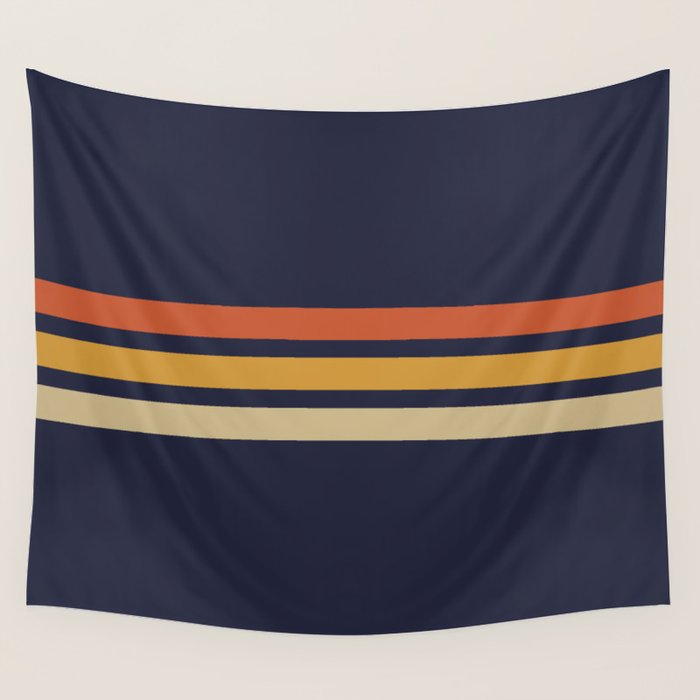 Vintage Retro Stripes Wall Tapestry Gallery Image 1