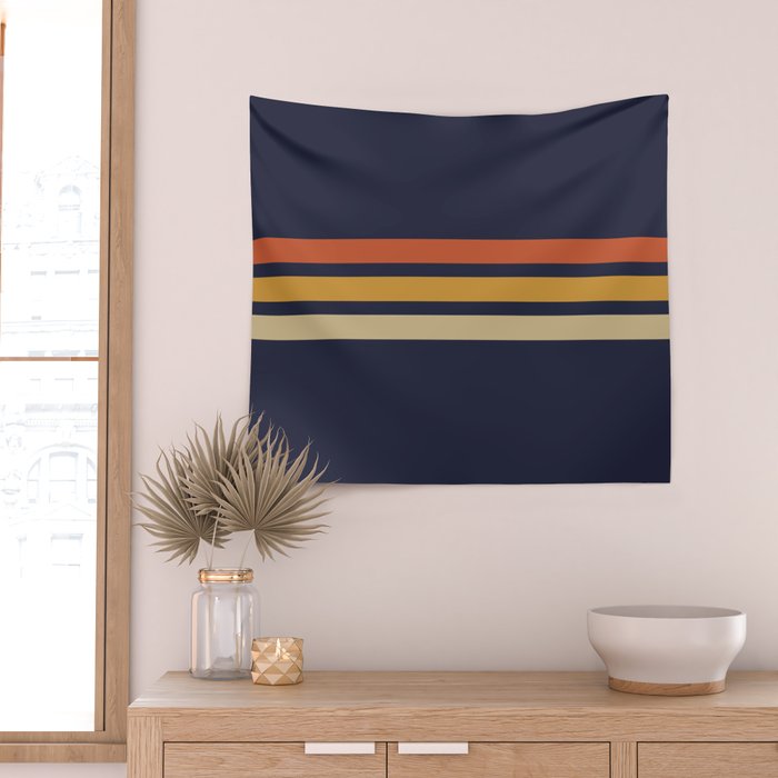 Vintage Retro Stripes Wall Tapestry Gallery Image 2