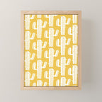Mid Century Modern Desert Cactus Pattern 835 Yellow Mini Art Print Gallery Image 1