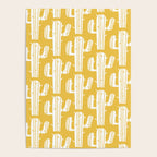 Mid Century Modern Desert Cactus Pattern 835 Yellow Poster Gallery Image 4