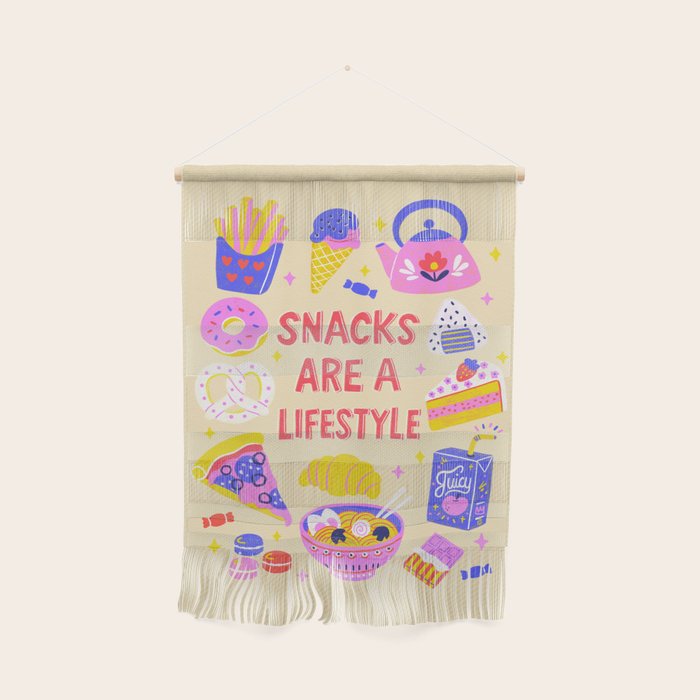 Snacks Are a Lifestyle Food Illustration Light Version Wall Hanging Gallery Image 1
