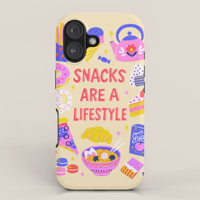 Snacks Are a Lifestyle Food Illustration Light Version iPhone Case Gallery Image 1