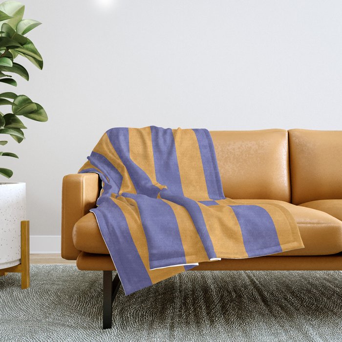 Strippy - Peri and Mango Throw Blanket Gallery Image 1
