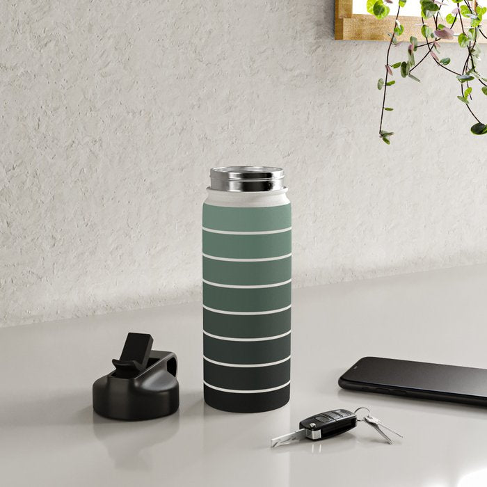 Gradient Arch IV Earthy Green Mid Century Modern Rainbow Water Bottle Gallery Image 4