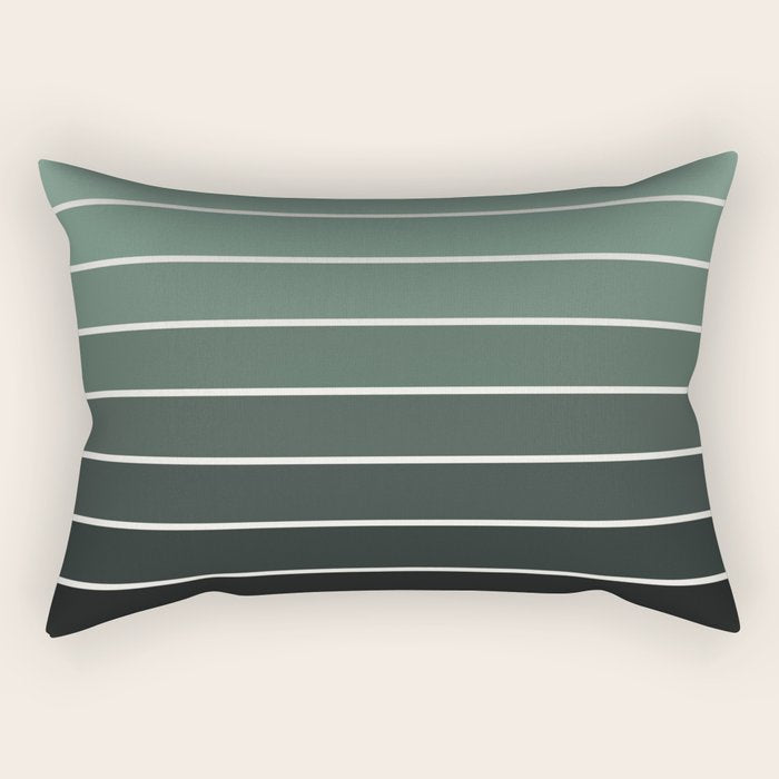 Gradient Arch IV Earthy Green Mid Century Modern Rainbow Rectangular Pillow Gallery Image 1