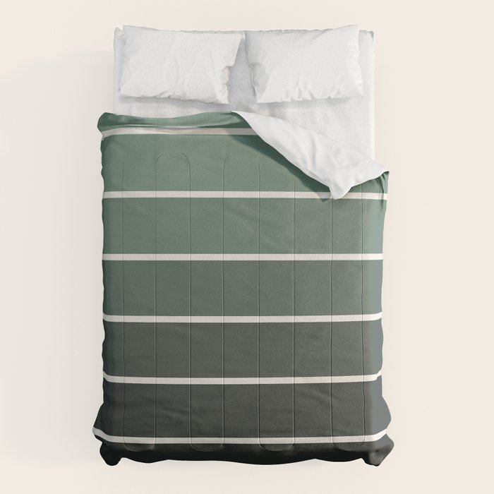 Gradient Arch IV Earthy Green Mid Century Modern Rainbow Comforter Gallery Image 6