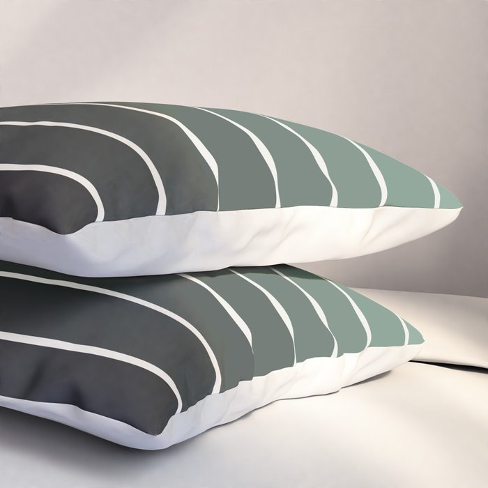 Gradient Arch IV Earthy Green Mid Century Modern Rainbow Pillow Sham Gallery Image 3
