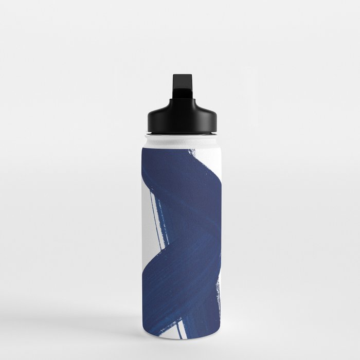 Indigo Abstract Brush Strokes | No. 3 Water Bottle Gallery Image 3