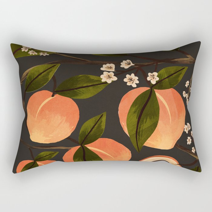 Peaches Botanical Art 1 Rectangular Pillow Gallery Image 2